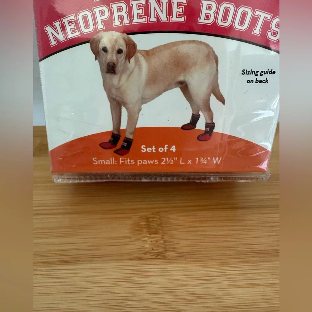 KONG Neoprene Dog Boots - Red & Black. Set of 4. Size Small.